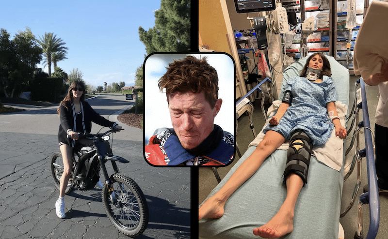 Shaun White’s actress girlfriend Nina Dobrev hospitalized after gruesome wipeout on “rabble kook scum” electric bike